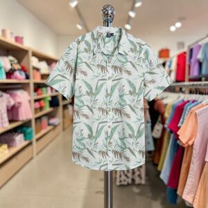PX Boys Floral Button Up Shirt White Size 8 Short Sleeve NWT New Printed